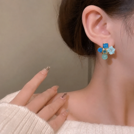 Blue Daisy Studs