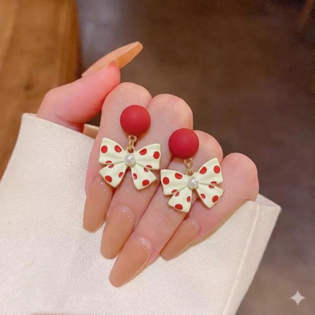 Cherry Bow Dangles