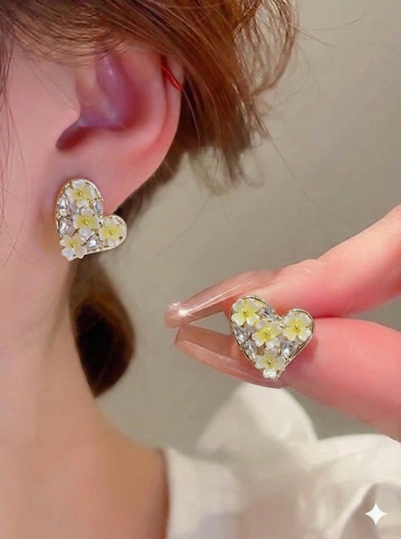 Crystal Heart Studs